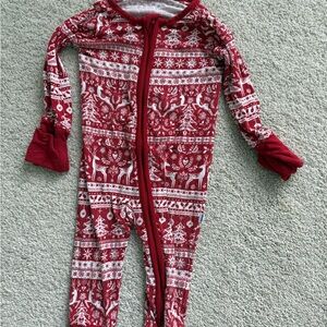 Little Sleepies Festive Red and White Footie